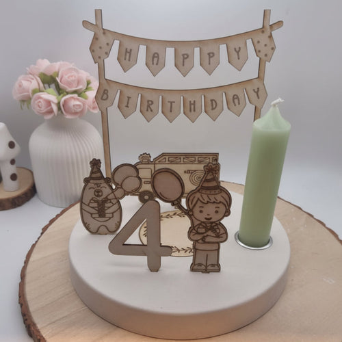 Laserschnitt Geburtstag aus 2 mm Holz im 8er Set für Geburtstagsteller, Dekoteller und kreative DIY Deko.