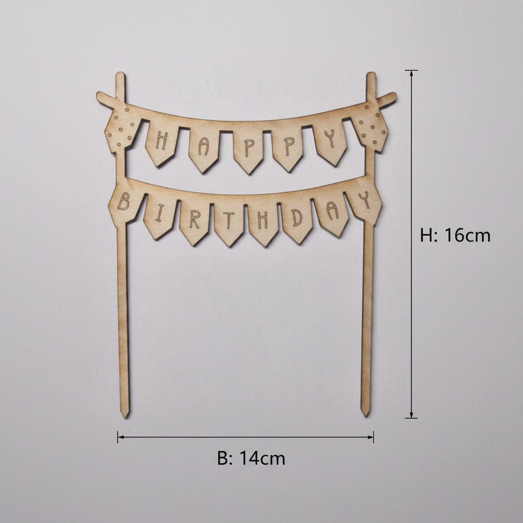 Laserschnitt Geburtstag aus 2 mm Holz als kreative Ergänzung für Dekoteller, Tischdeko und individuelle Geburtstagsdeko.