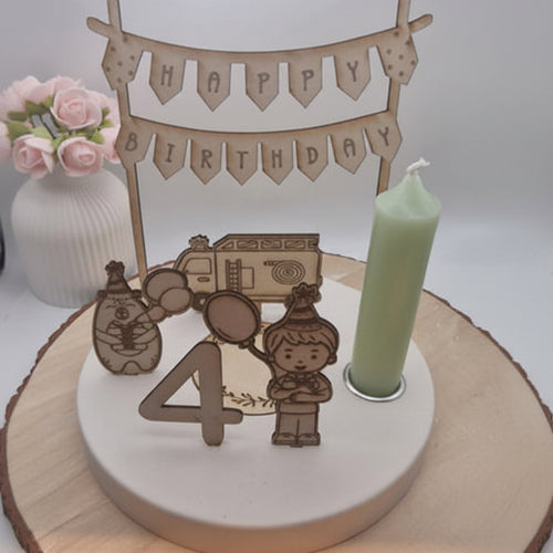 Laserschnitt Personen und Figuren aus 2 mm Holz im 9er Set für Dekoteller, Geburtstagsteller und kreative DIY Deko.