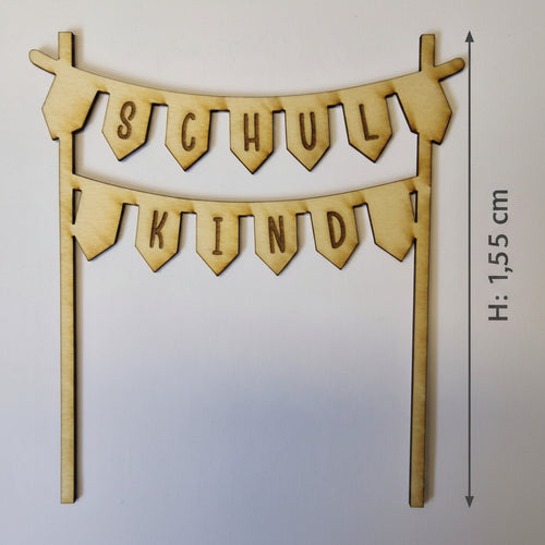 Laserschnitt Schule aus 2 mm Holz für Geburtstagsteller und Dekoteller – dekoratives Holzelement für Einschulung und Schulanfang