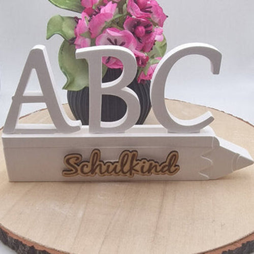 Laserschnitt Schule Schriftzüge aus 2 mm Holz für Silikonform Stift – dekorative Holzschriftzüge für Einschulung, Schulanfang und kreative DIY Dekoration