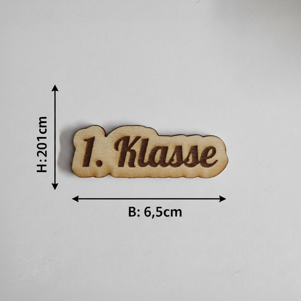Detailansicht der Schule Schriftzüge aus 2 mm Holz für Silikonform Stift zur Gestaltung von Einschulungsdeko und Schulanfang Geschenken