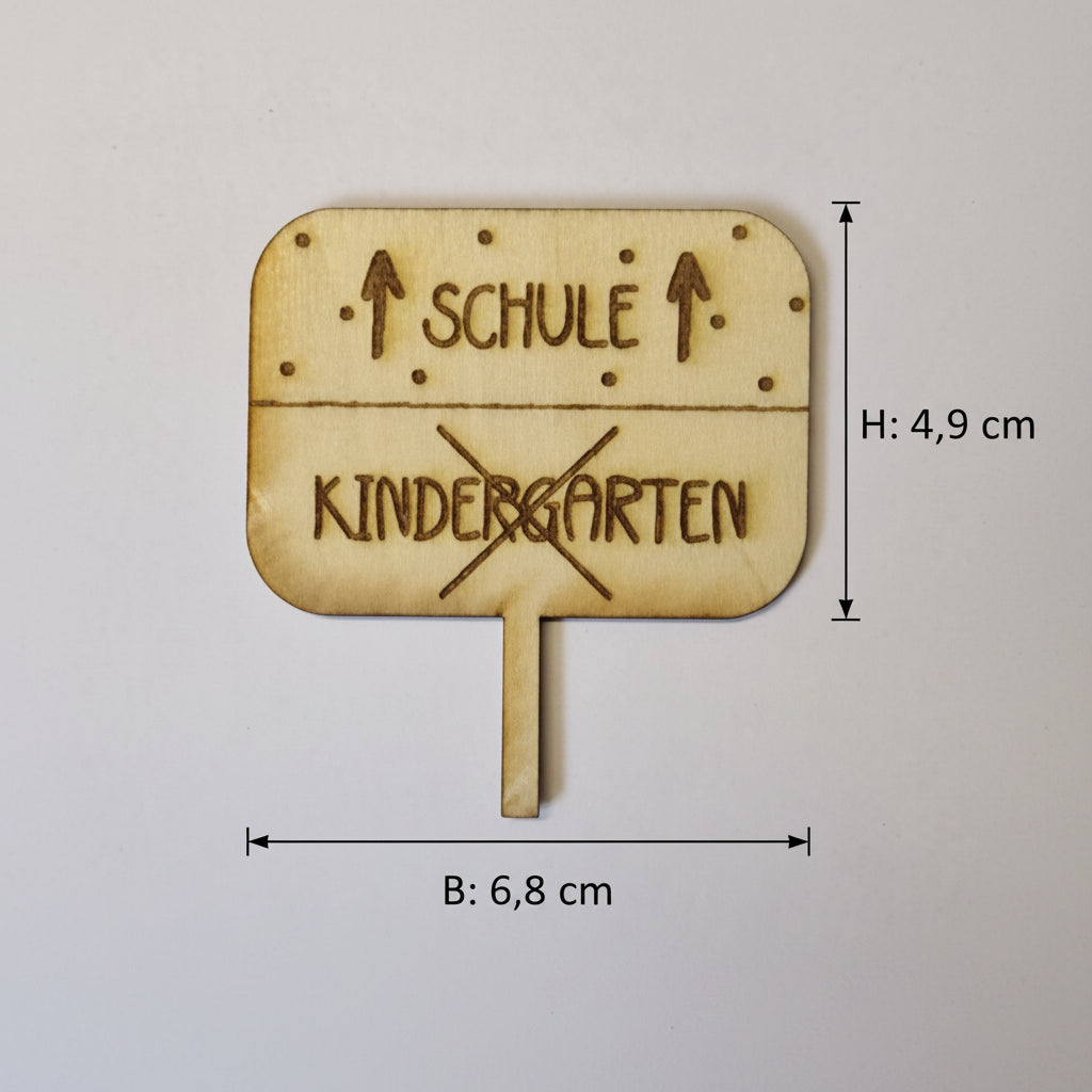 Laserschnitt Schulkind aus Holz für kreative Dekoration auf Geburtstagstellern und Dekotellern
