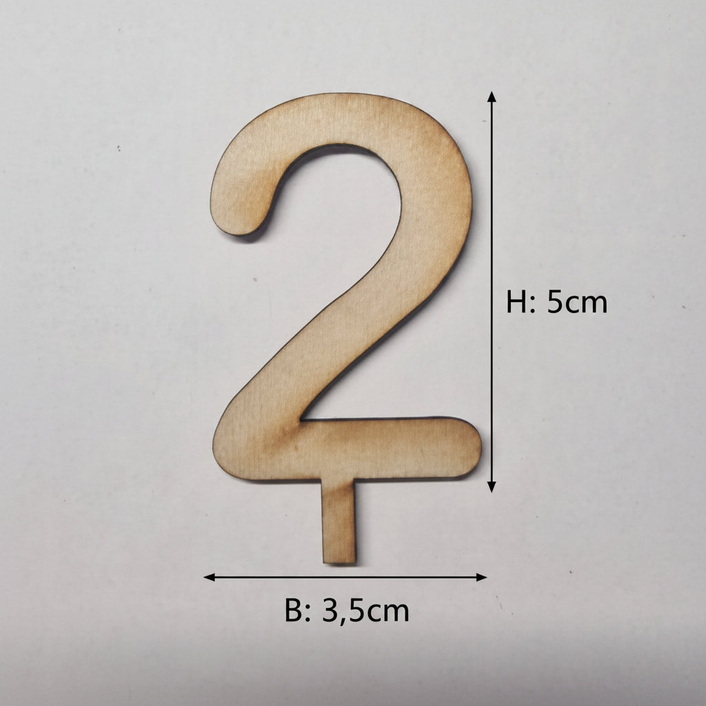 Laserschnitt Zahlen Set aus 2 mm Holz für Geburtstag, Geburtstagsteller und kreative Tischdeko