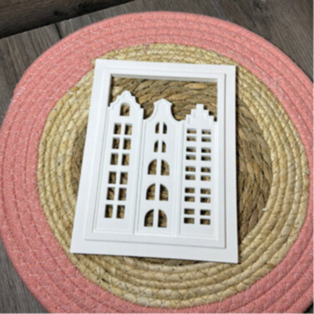 Laterne Häuser als dekoratives Lichtobjekt aus der Silikonform, perfekt für stimmungsvolle DIY Deko mit Raysin, Beton oder Gips.