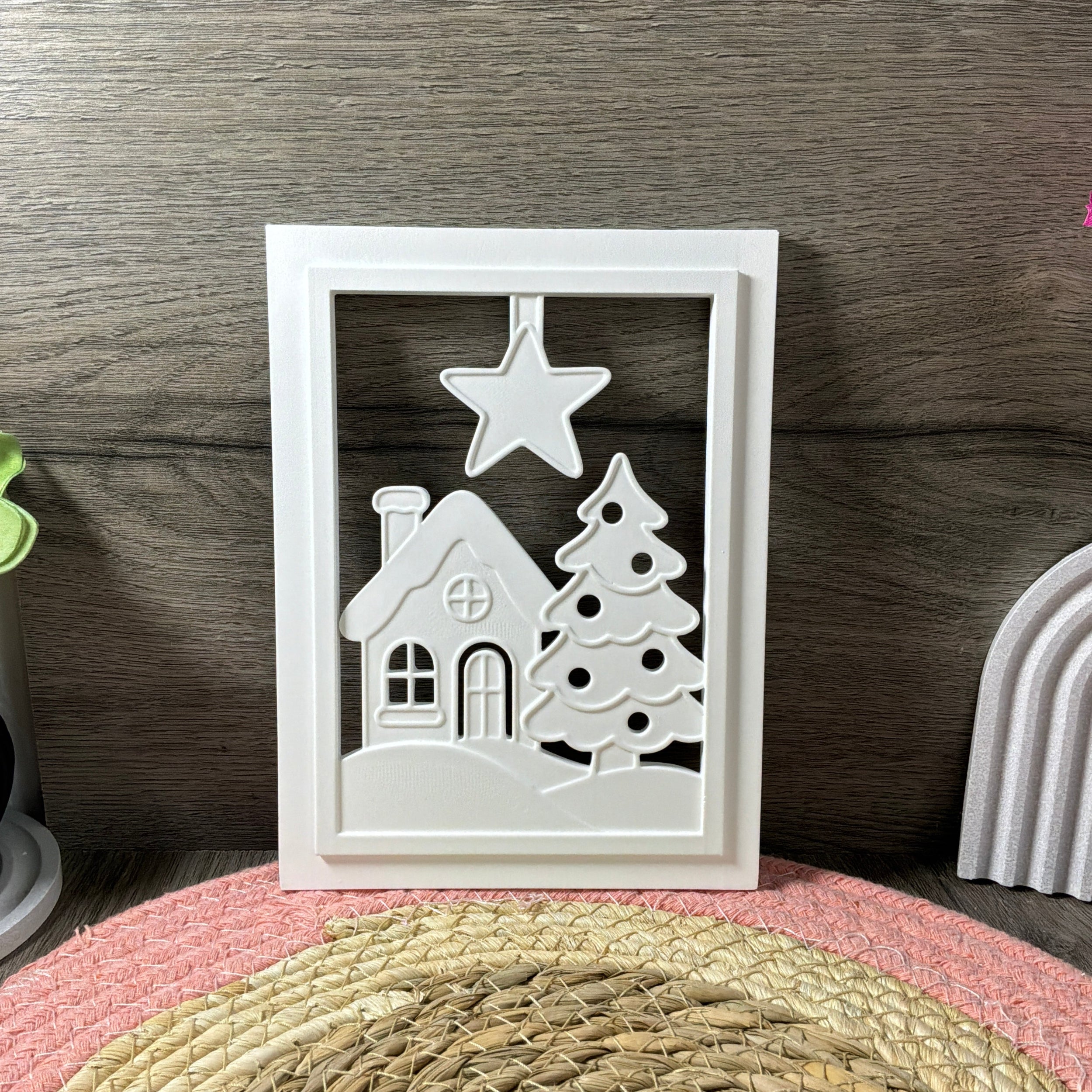 Gegossene Winterhäuschen-Laterne als stimmungsvolle Weihnachtsdekoration