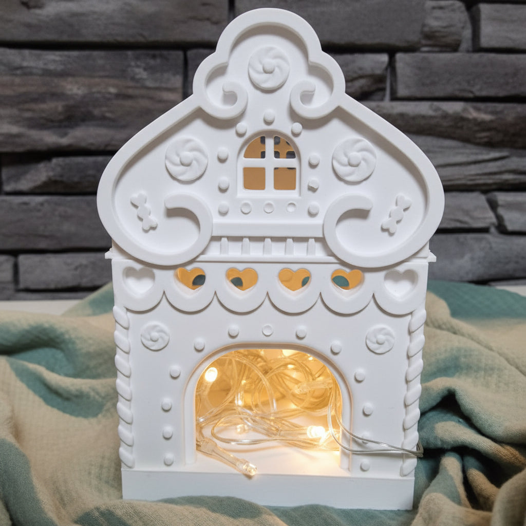 Lebkuchenhaus Gießform für Weihnachten zum Gestalten von Raysin Deko, Beton Deko und DIY Projekten