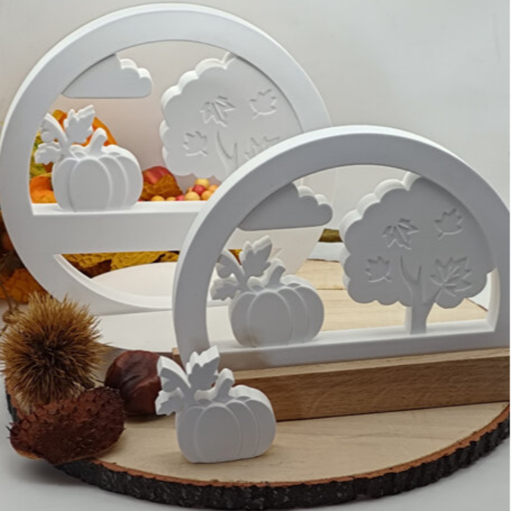 Loop Kürbis aus Raysin als stilvolle Herbstdekoration für Fensterbank, Tischdeko, Halloween Deko und moderne Wohndekoration