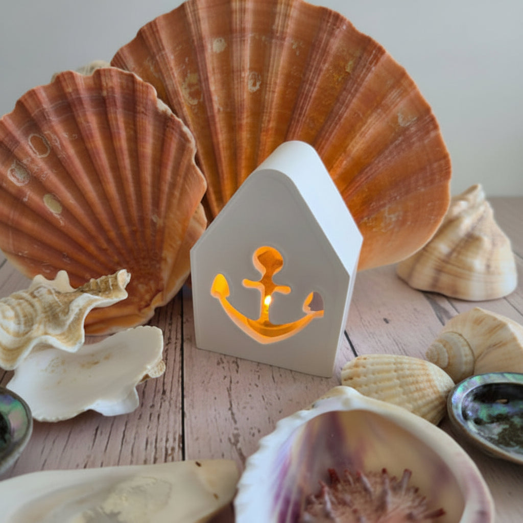 Mini Lichterhaus Anker Silikonform Gießform für maritime DIY Deko, Geschenkdeko und stimmungsvolle Wohn-Deko