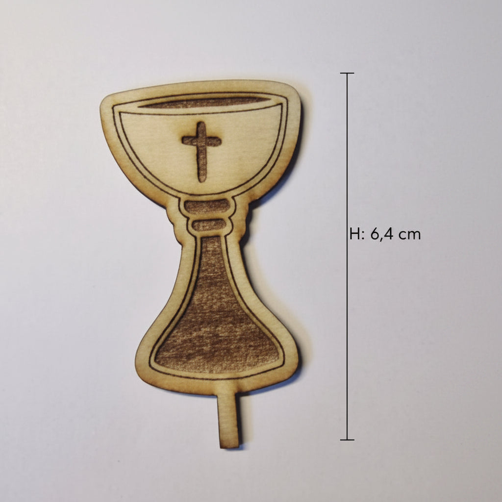 Religiöse Holzdeko für Taufe und christliche Feiern als Dekoration für Dekoteller