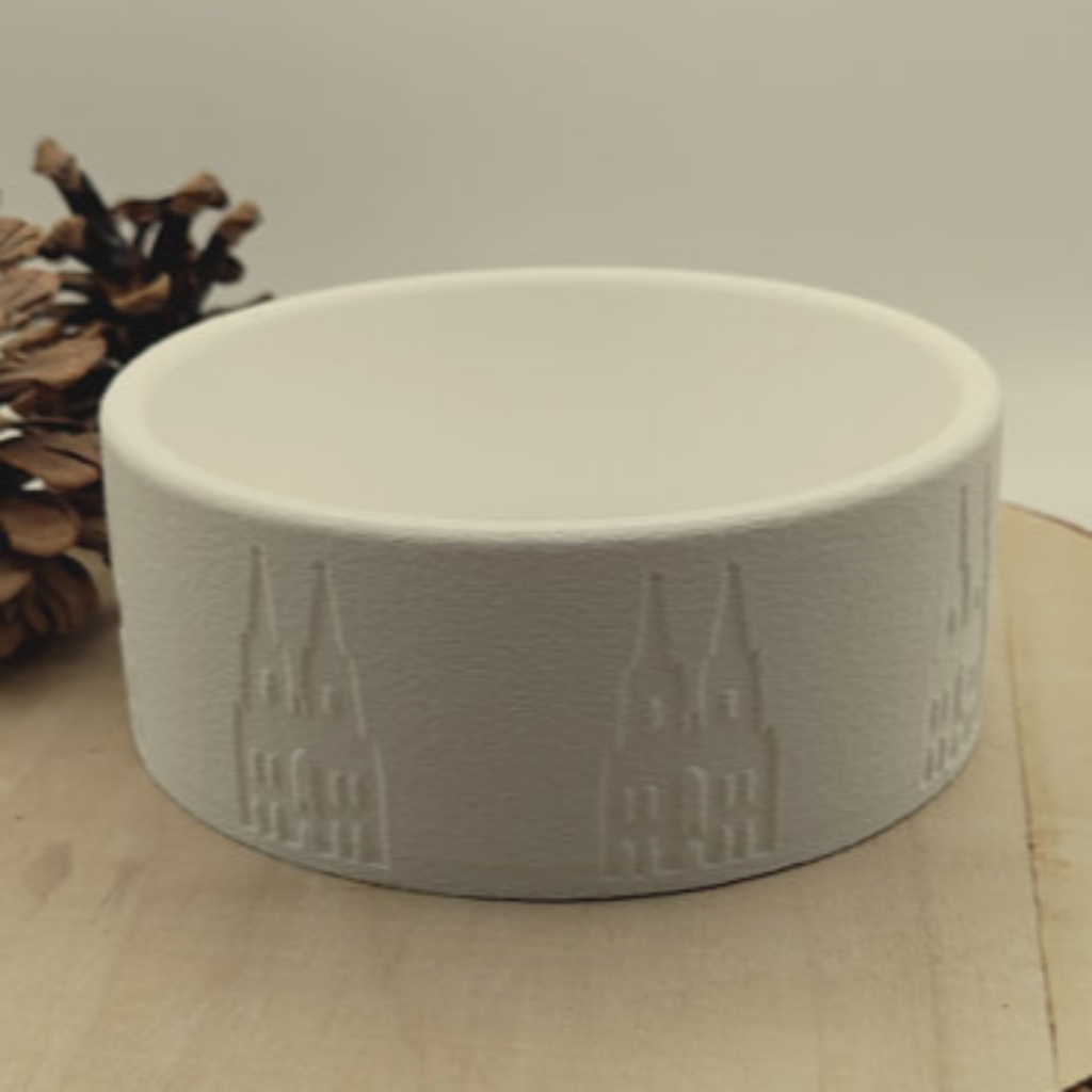 Schale mit Kölner Dom und Struktur aus Raysin als dekorative Ablageschale für Schmuck, Schlüssel, Kerzen und moderne Köln Dekoration