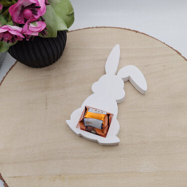 Schokohalter stehender Hase aus Raysin als kreative Osterdeko und Geschenkidee