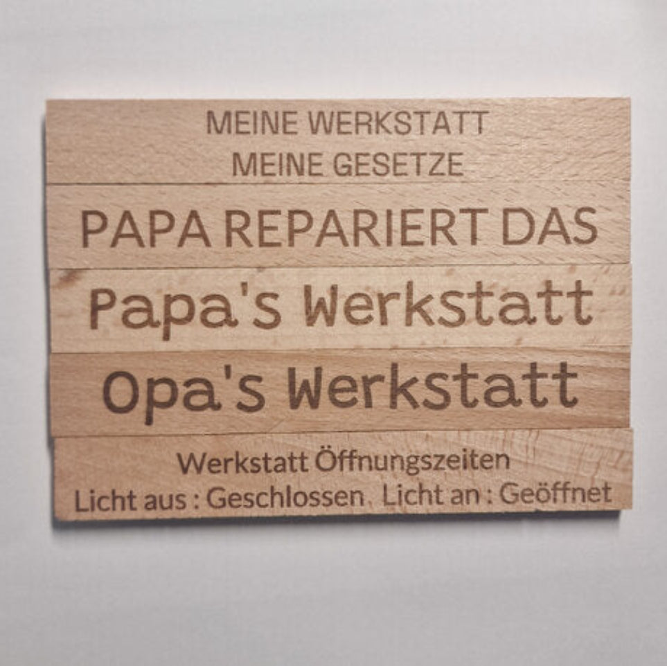Werkstatt Deko Schraubenschlüssel mit Klötzchen Fach aus Raysin gegossen als kreative DIY Geschenkidee für Handwerker und Bastler