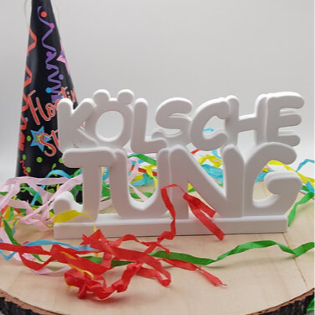 Schriftzug Kölsche Jung aus Raysin als dekorative Köln Deko für Karneval, Heimatdeko, Fensterbankdeko und kreative Geschenkideen für Köln Fans