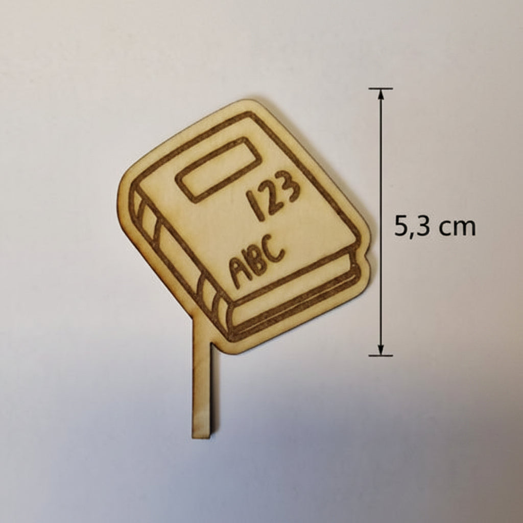 Schulanfang Deko aus 2 mm Holz für Dekoteller und Geburtstagsteller zur Einschulung