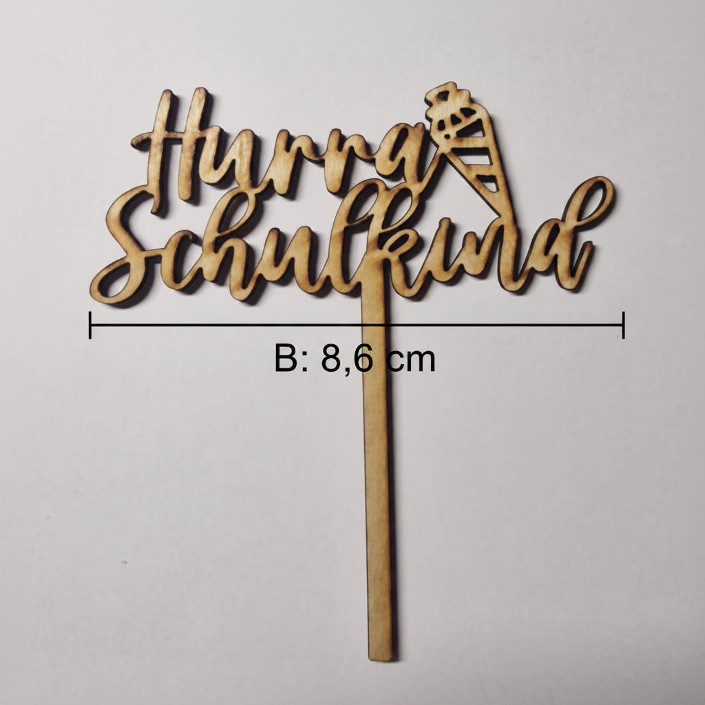 Schule aus Holz für Dekoteller und Geburtstagsteller als dekoratives Highlight zur Einschulung und zum ersten Schultag