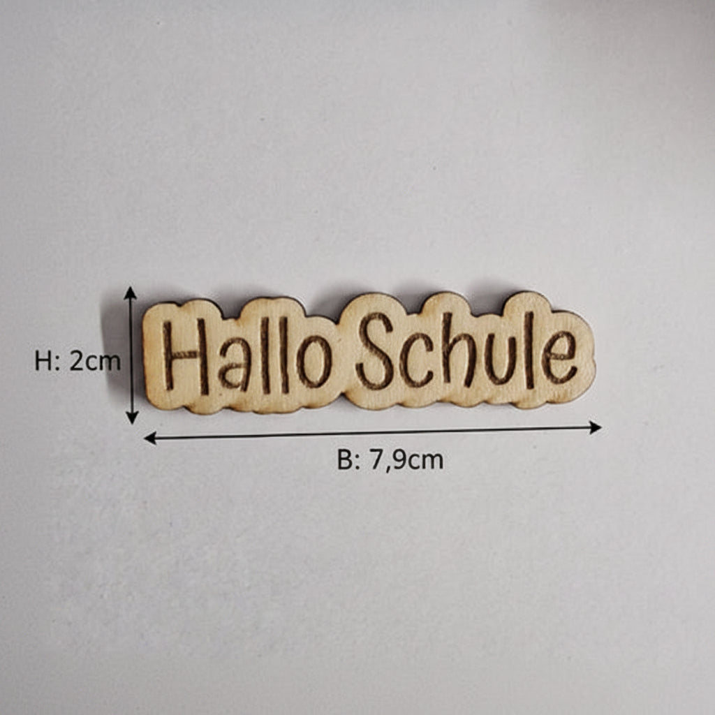 Schule Schriftzüge aus 2 mm Holz als Laserschnitt für Stift Silikonformen, Einschulung, Schuldeko und kreative Bastelprojekte