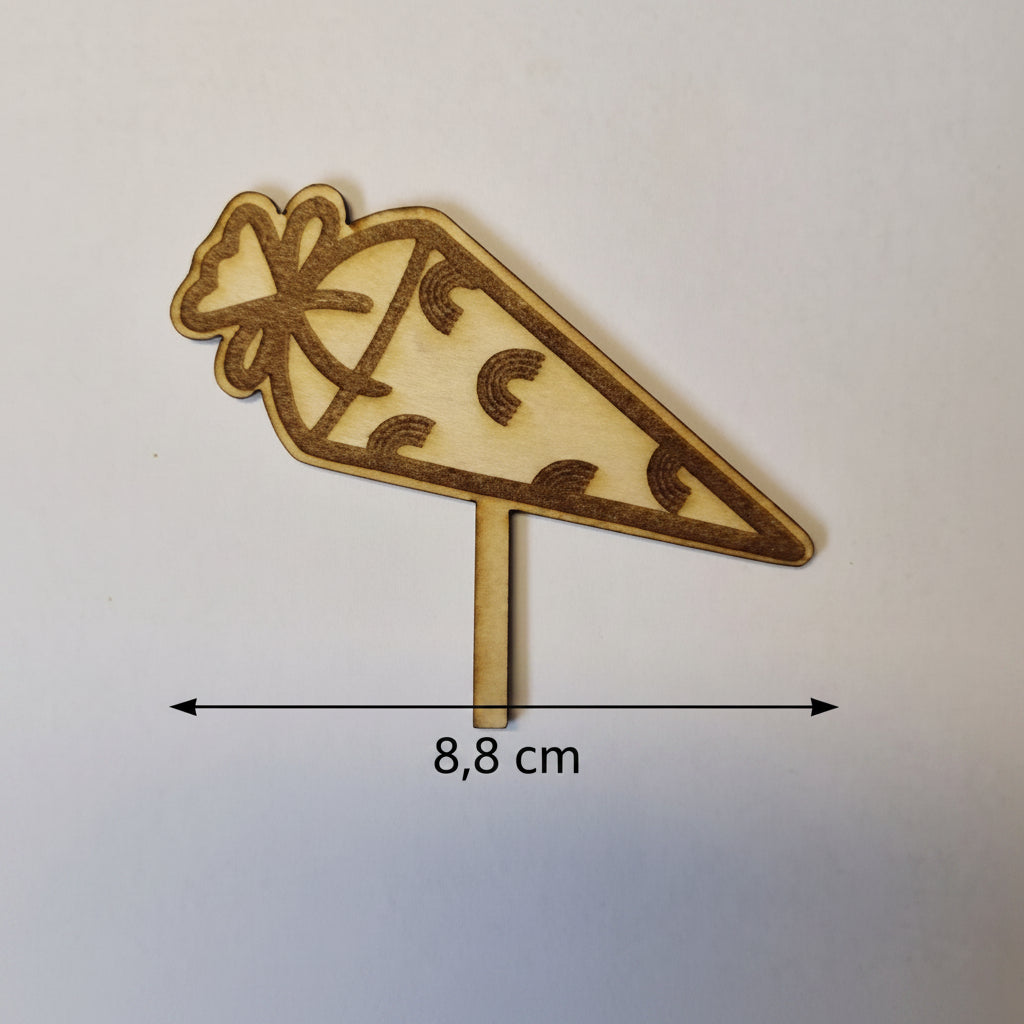 Schulkind Holzmotiv aus 2 mm Holz für Dekoteller, Geburtstagsteller und kreative Einschulungsdeko