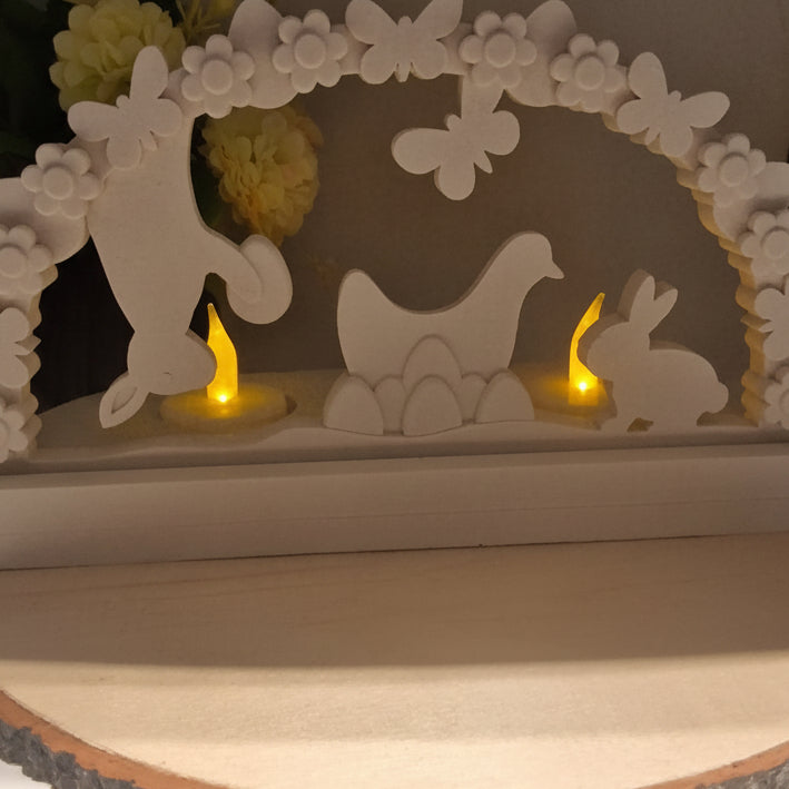 Schwibbogen Hase hängend Gießform aus Silikon für liebevolle Osterdeko, Tischdeko und kreative Geschenkideen