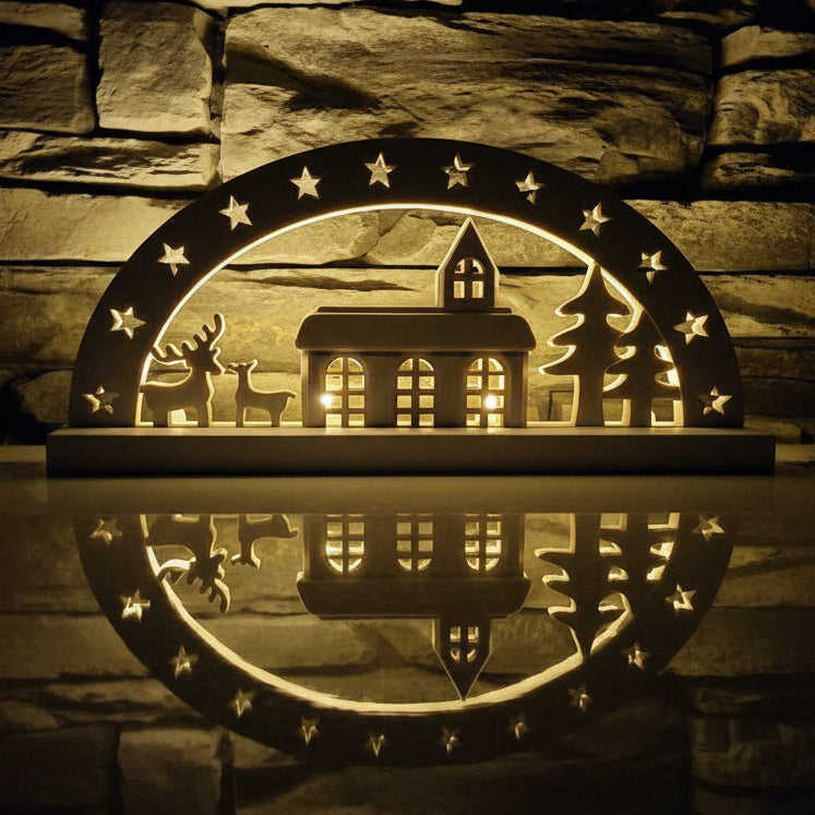 Schwibbogen Kirche Gießform aus Silikon für liebevolle Geschenkdeko, Tischdeko und weihnachtliche Wohn-Deko