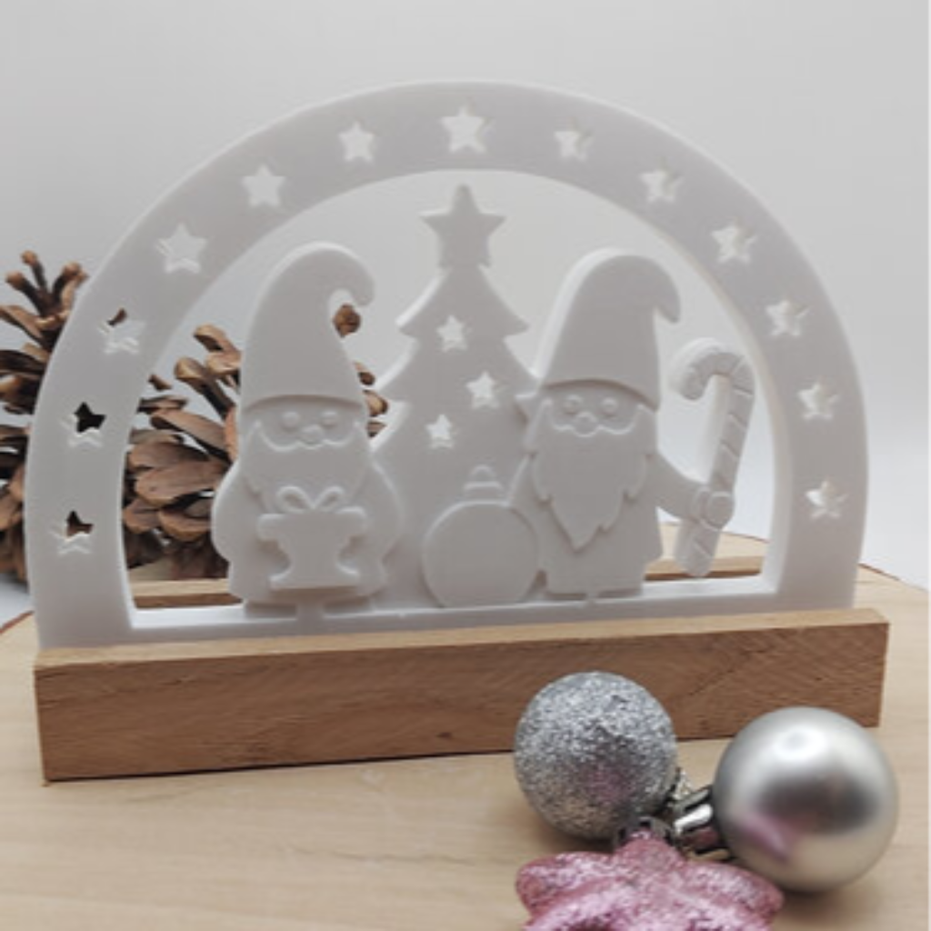 Schwibbogen Nikolaus aus Raysin als stimmungsvolle Weihnachtsdekoration für Adventszeit, Fensterbank, Winterdeko und festliche Wohndekoration