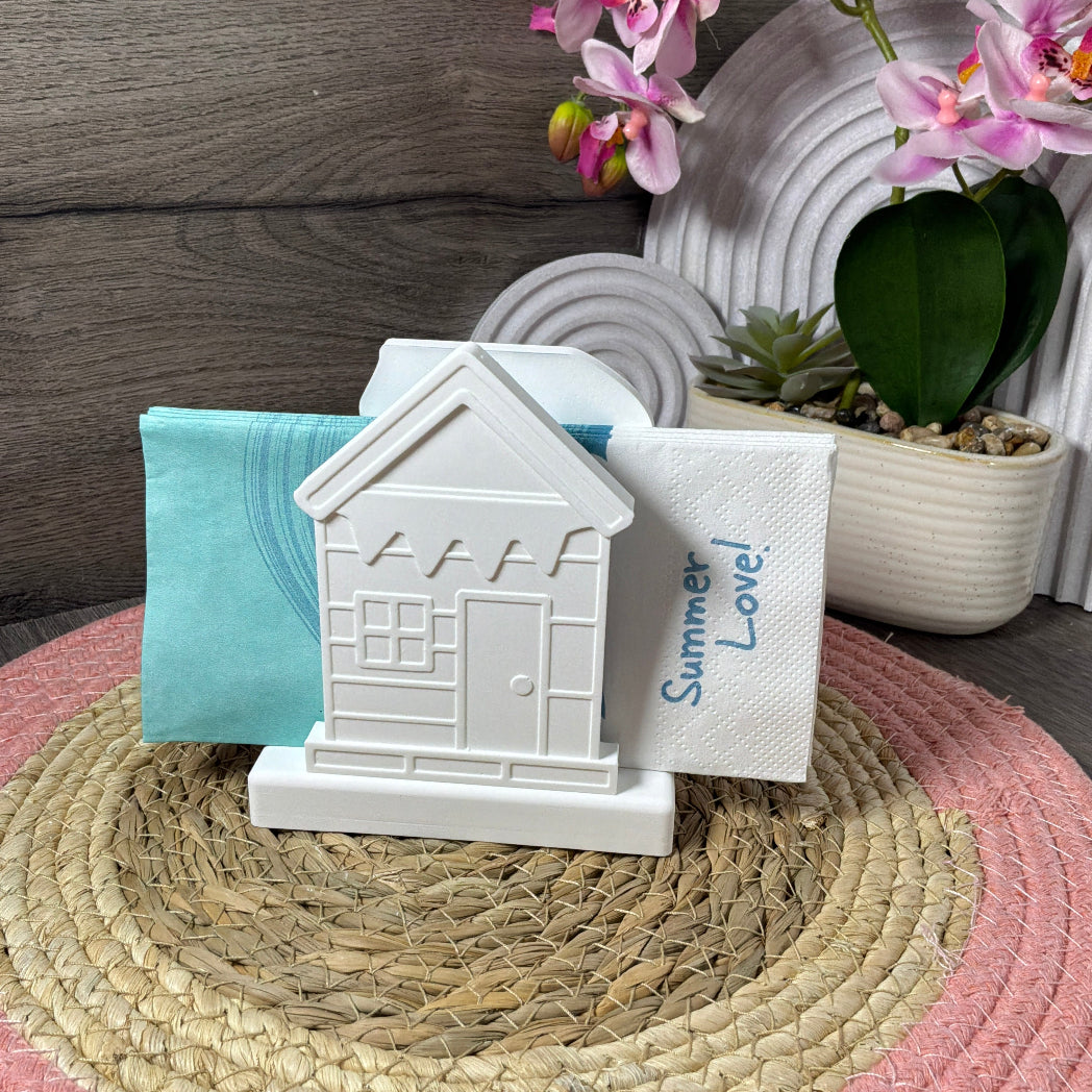 Strandhaus Einstecker passend für Serviettenständer als maritime Dekoration für Sommer, Strand und Meer