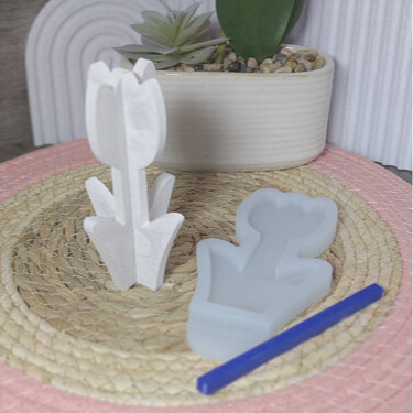 Silikonform Gießform 3D Tulpe zum Gießen von kreativer Frühlingsdeko aus Raysin, Beton oder Gips