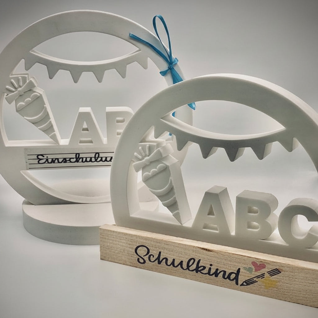 Silikonform ABC Loop für moderne DIY Deko zum Gießen mit Keramikpulver, Raysin oder Gips
