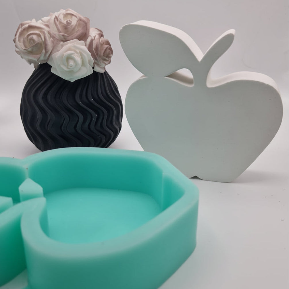 Silikonform Gießform Apfel zum Gießen von kreativer DIY Deko aus Raysin, Beton oder Gips