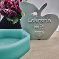 Silikonform Gießform Apfel Lehrerin zum Gießen von kreativer DIY Deko aus Raysin, Beton oder Gips