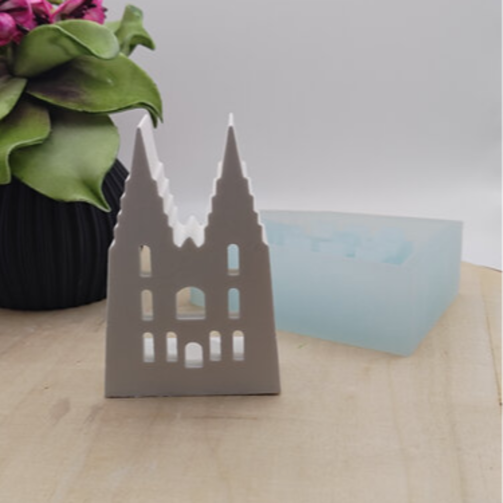 Silikonform Ballonlicht Mini Kölner Dom für Raysin, Beton, Gips und Keramikpulver – dekorative Gießform mit Kölner Dom Motiv für Leuchtdeko, Köln Deko und kreative DIY Projekte