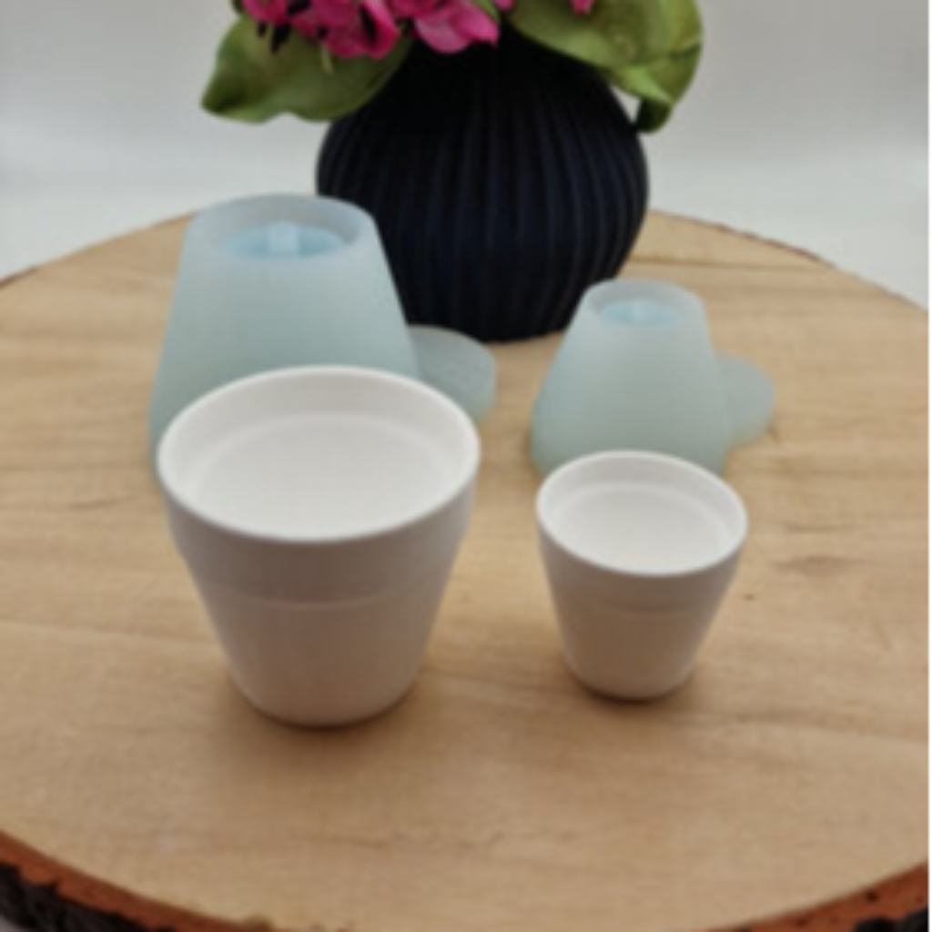 Silikonform Blumentopf Set für Raysin, Beton, Gips und Keramikpulver – dekorative Gießform für Pflanzgefäße, Trockenblumen und kreative DIY Dekoration
