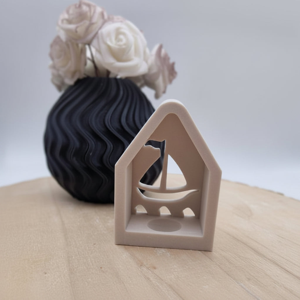 Silikonform Mini Lichterhaus Boot zum Gießen von maritimer Lichterdeko mit Raysin, Beton oder Keramikpulver
