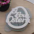 Silikonform Gießform Ei love Ostern zum Gießen von kreativer Osterdeko aus Raysin, Beton oder Gips