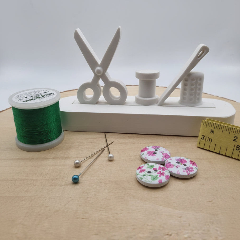 Silikonform Gießform Einschieber Nähutensilien zum Gießen von kreativer DIY Deko aus Raysin, Beton oder Gips