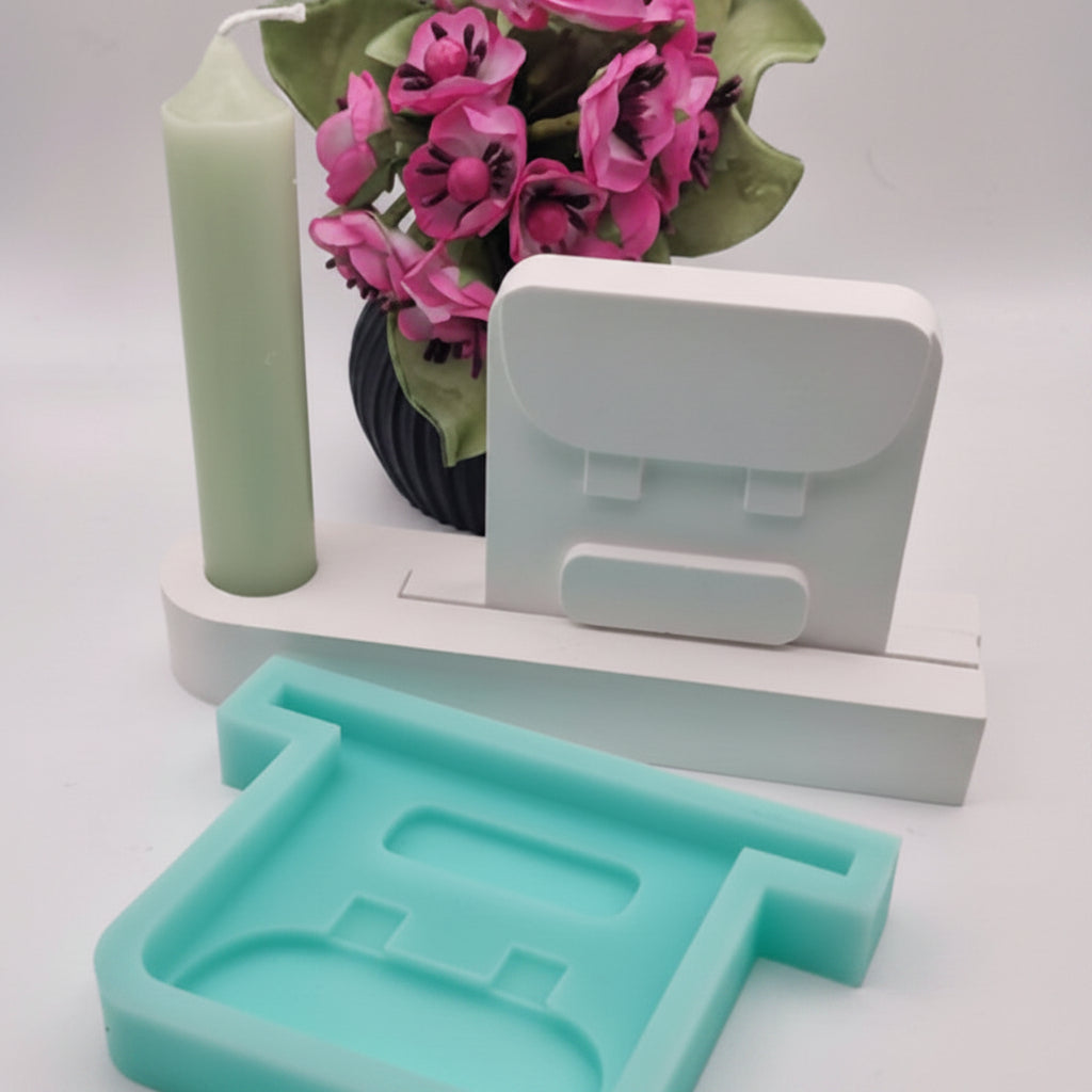 Silikonform Gießform Einschieber Tasche zum Gießen von kreativer DIY Deko aus Raysin, Beton oder Gips