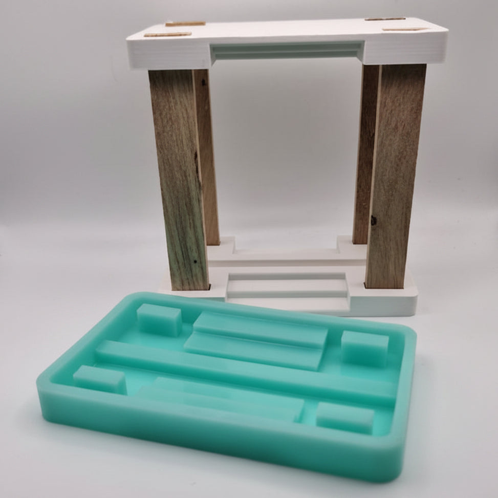Silikonform Gießform Einschieber Tempel zum Gießen von kreativer DIY Deko aus Raysin, Beton oder Gips