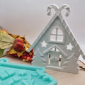 Silikonform Gießform Einschieber Zuckerstangenhaus zum Gießen von kreativer Weihnachtsdeko aus Raysin, Beton oder Gips