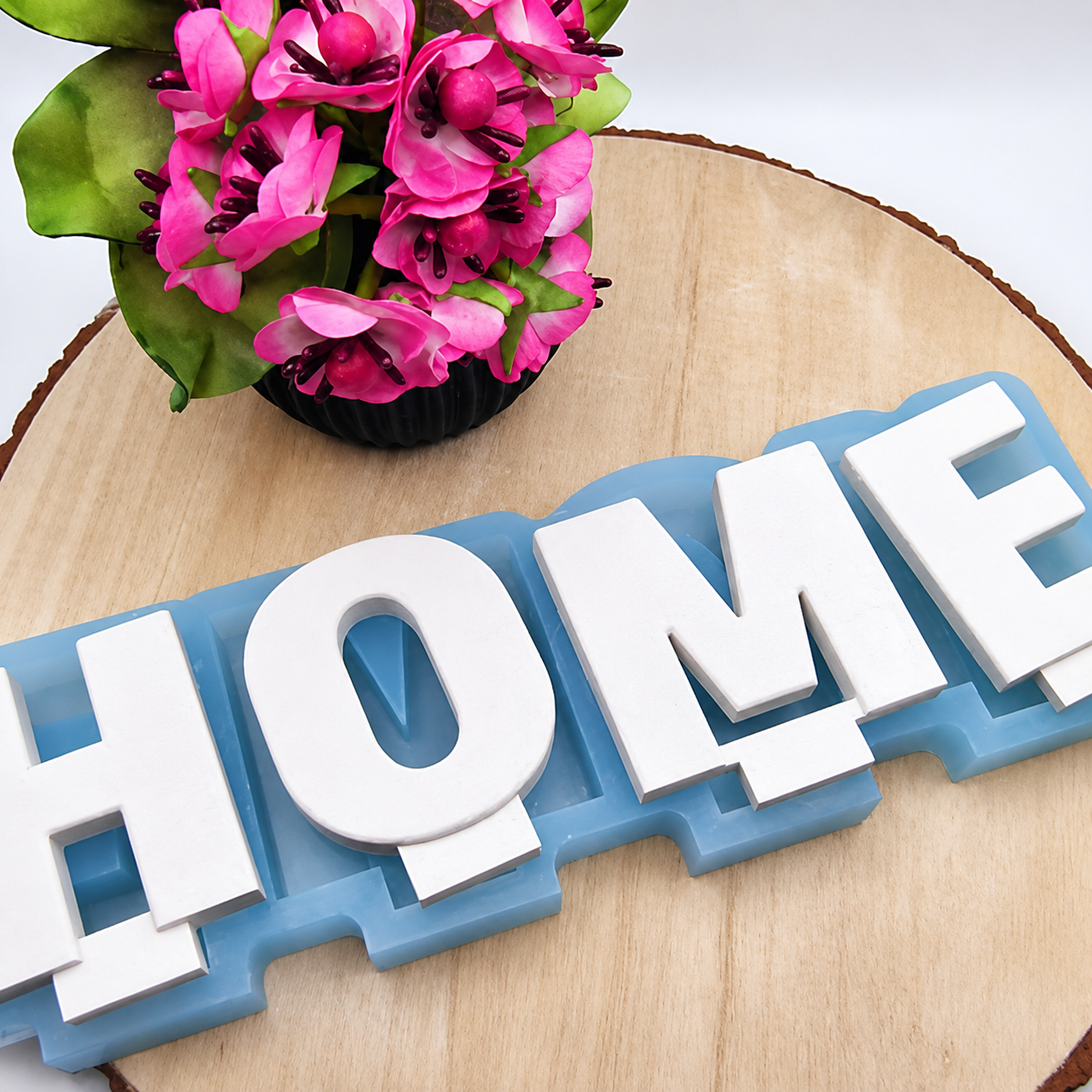 Silikonform Einstecker HOME für Raysin, Beton, Gips und Keramikpulver – dekorative Gießform für moderne Wohndekoration, Blumenarrangements und kreative DIY Projekte