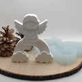 Silikonform Engel auf Regenbogen für Raysin, Beton, Gips und Keramikpulver – liebevolle Gießform für Schutzengel Deko, Erinnerungsdeko und kreative DIY Projekte