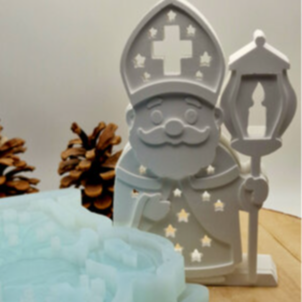 Silikonform Gießform Ballonlicht Sankt Nikolaus kaufen für DIY Gießen mit Raysin Beton Gips Keramikpulver und Resin weihnachtliche Nikolaus Deko