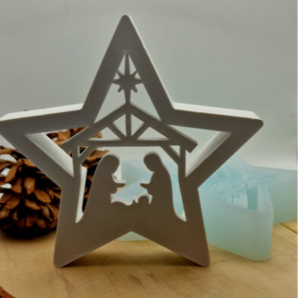 Silikonform Gießform Ballonlicht Stern Krippe kaufen für DIY Gießen mit Raysin Beton Gips Keramikpulver und Resin weihnachtliche Krippen Deko