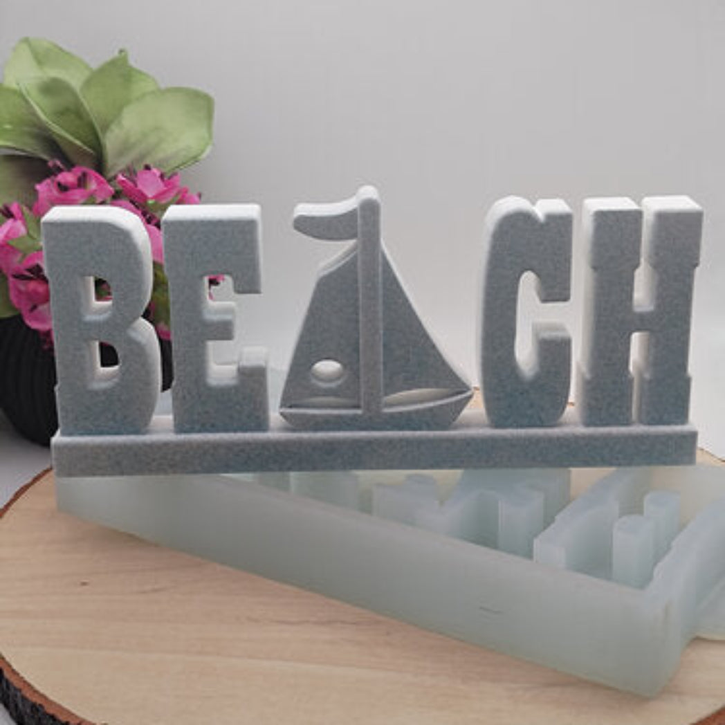 Silikonform Gießform Beach kaufen für DIY Gießen mit Raysin Beton Gips Keramikpulver und Resin maritime Deko Strand Design und Geschenkideen