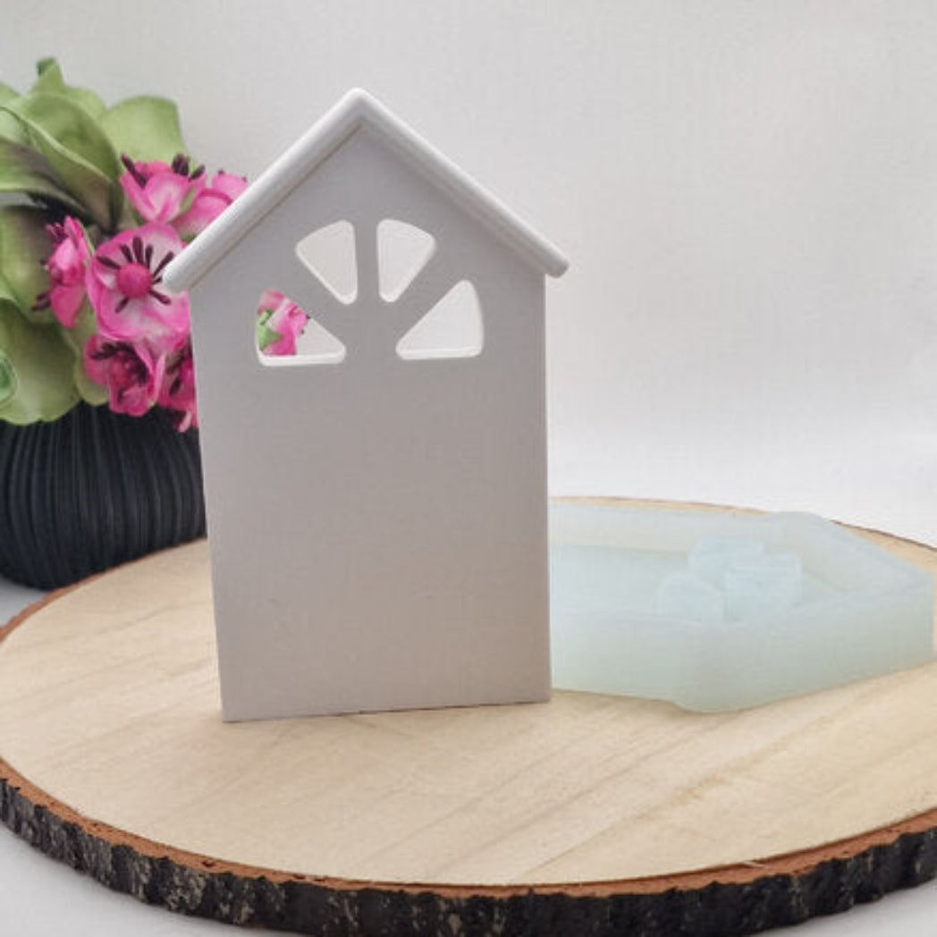 Silikonform Gießform Haus Nr 1 einzeln kaufen für DIY Gießen mit Raysin Beton Gips Keramikpulver und Resin dekoratives Haus für Deko und Geschenkideen