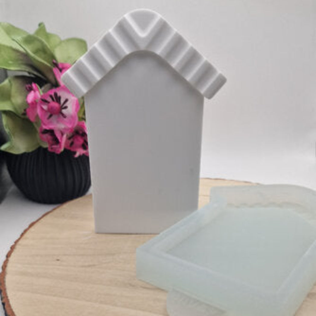Silikonform Gießform Haus Nr 2 einzeln kaufen für DIY Gießen mit Raysin Beton Gips Keramikpulver und Resin dekoratives Haus für Deko und Geschenkideen
