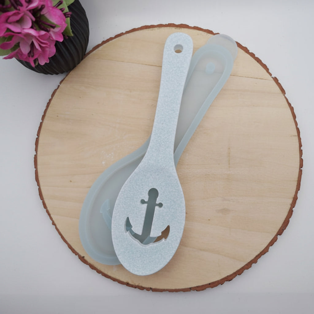 Silikonform Gießform Kochlöffel Anker kaufen für DIY Gießen mit Raysin Beton Gips Keramikpulver und Resin maritime Küche Deko Anker Design