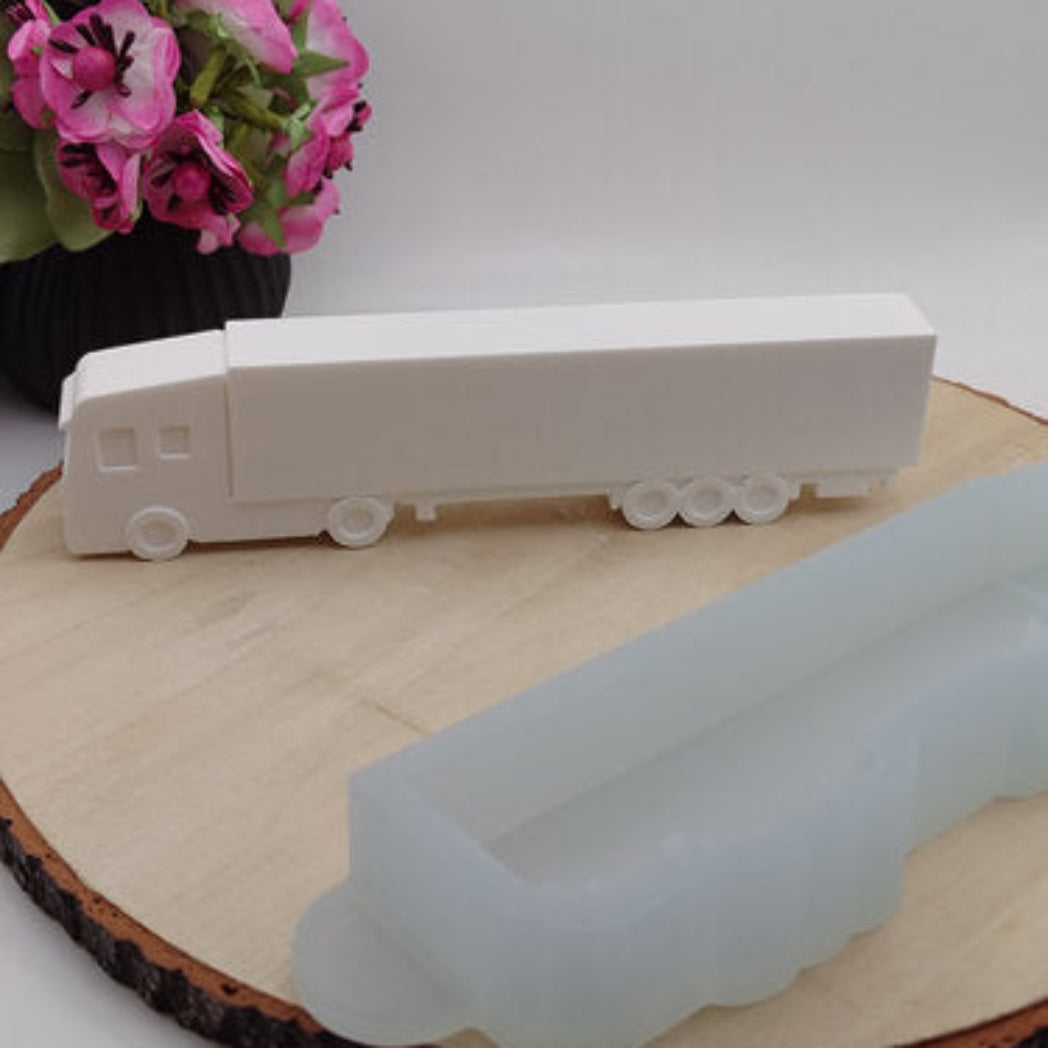 Silikonform Gießform LKW Sattelauflieger kaufen für DIY Gießen mit Raysin Beton Gips Keramikpulver und Resin Fahrzeug Deko LKW Modell Sattelauflieger