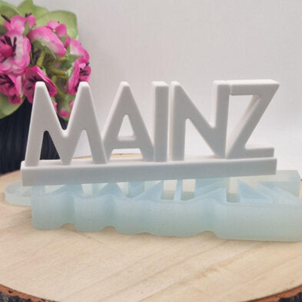 Silikonform Gießform Mainz kaufen für DIY Gießen mit Raysin Beton Gips Keramikpulver und Resin moderne Stadt Deko Skyline Mainz