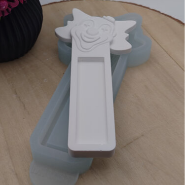Silikonform Gießform Schokoriegelhalter Clown geneigter Kopf kaufen für Raysin Beton Gips Keramikpulver DIY Schokolade Halter Karneval Deko und Geschenkidee