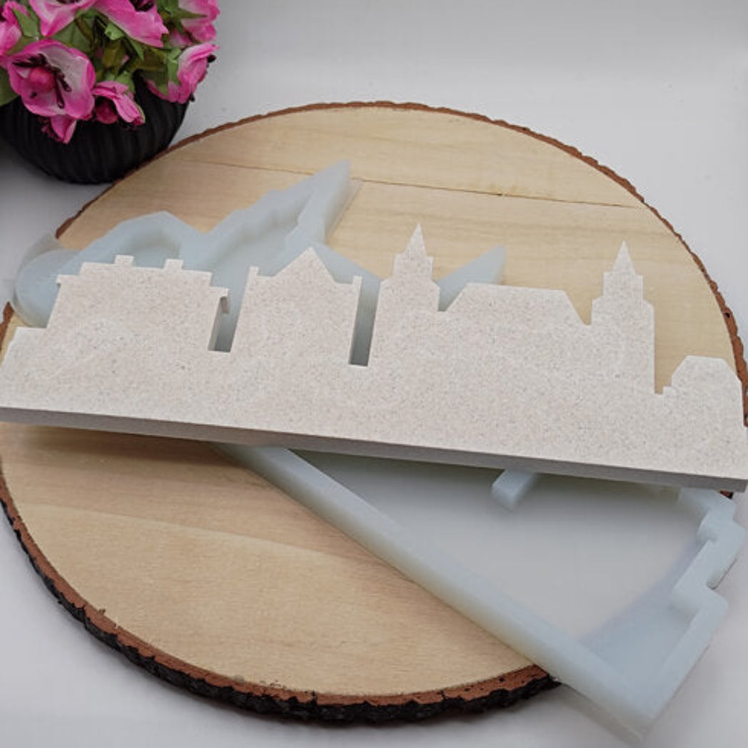 Silikonform Gießform Skyline Aachen Nr 2 kaufen für DIY Gießen mit Raysin Beton Gips Keramikpulver und Resin moderne Stadt Skyline Aachen Deko